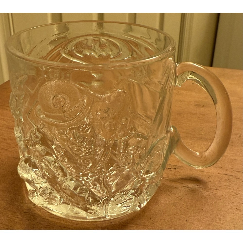 Vintage McDonald's 90's Batman Forever Riddler Glass Mug Cup Made in USA